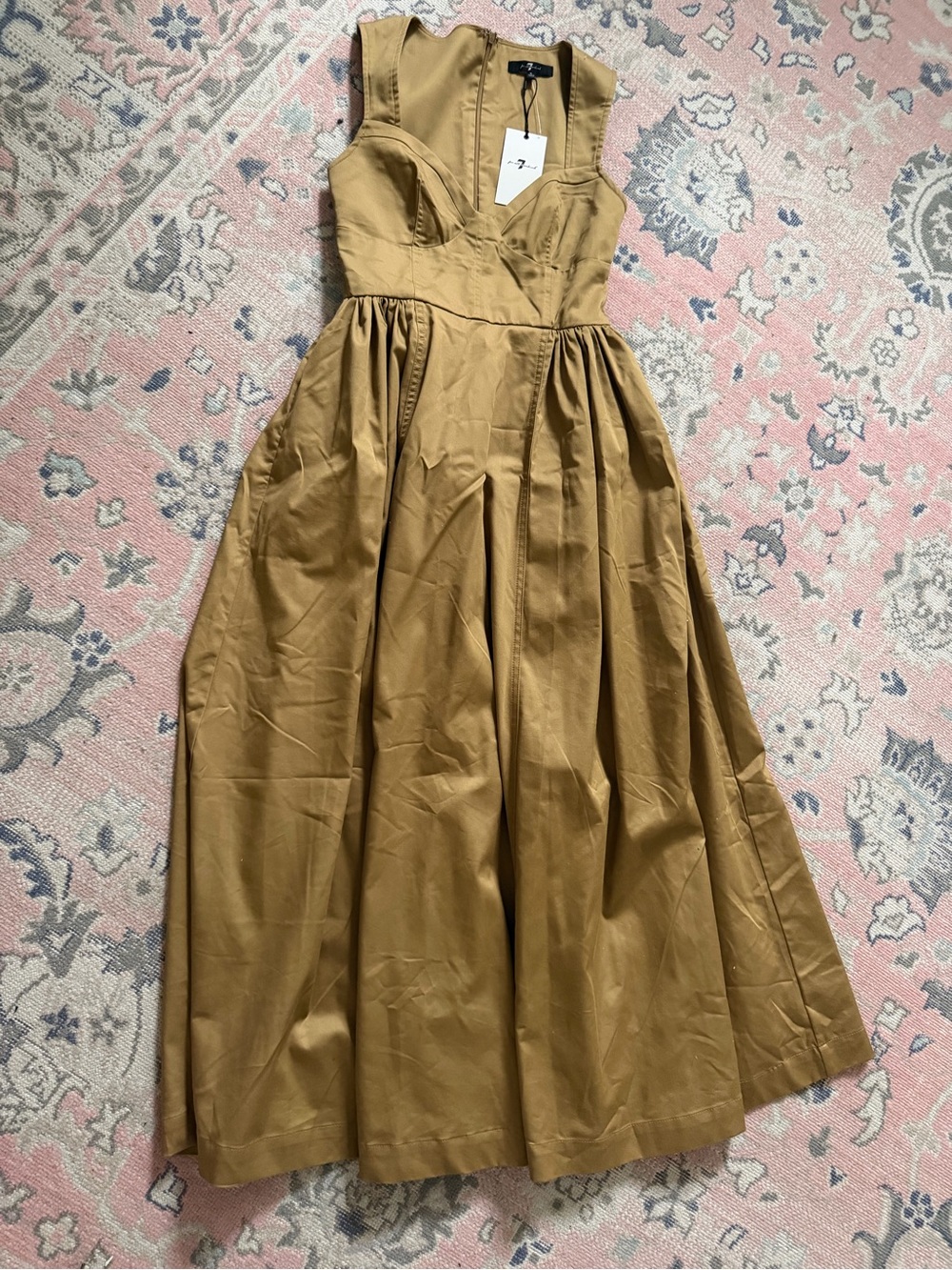 Free people Sleeveless Fit-and-Flare Midi Dress in Camel size 2